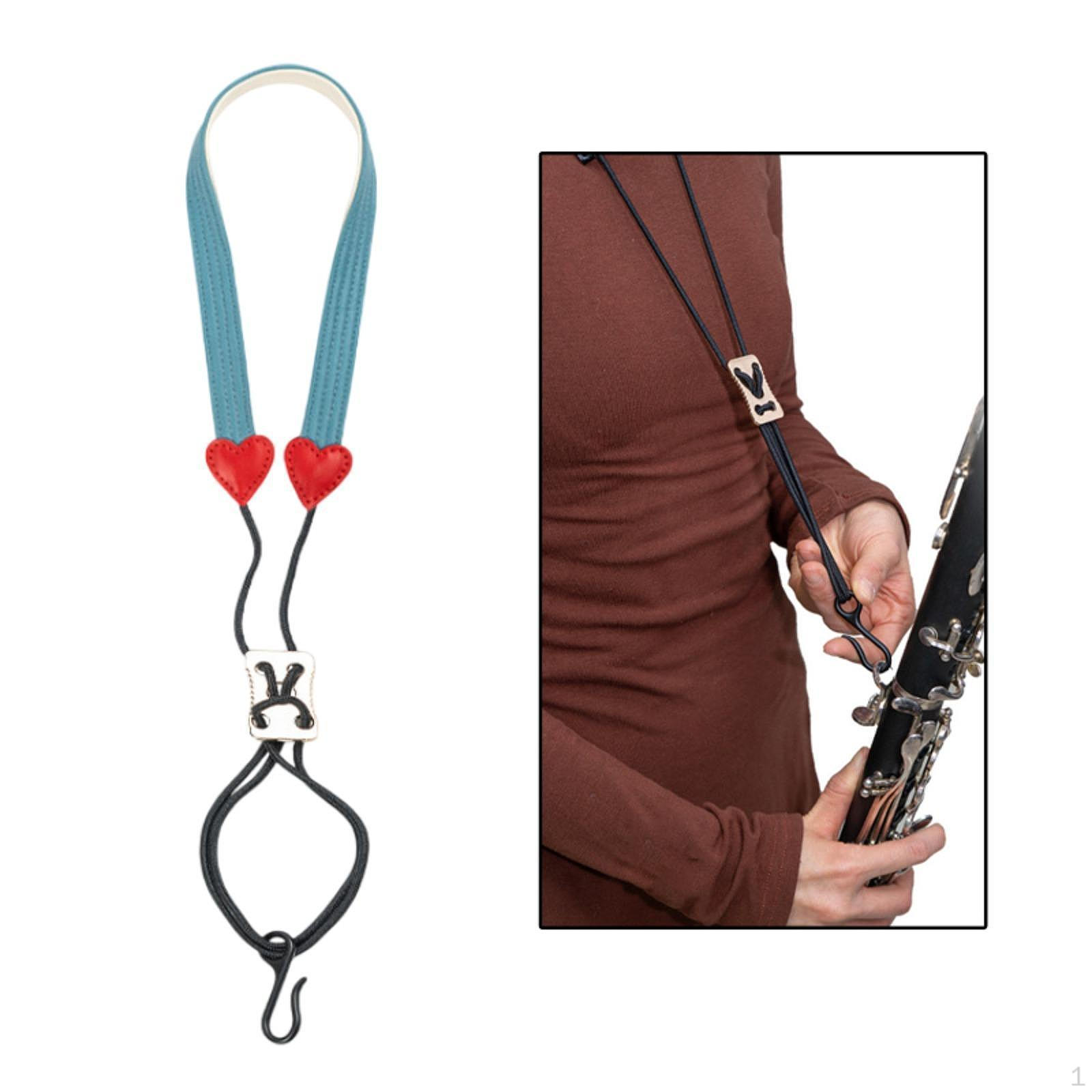 

Регулируемый ремень для кларнета на шею для духовых инструментов 44 см-58 см для всех возрастов синий