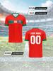Individuelles Marokko Fußballtrikot, 210g Schnelltrocknend V-Ausschnitt, Individueller Name Nummer Logo, Rot Grün Gespleißt für Männer Frauen