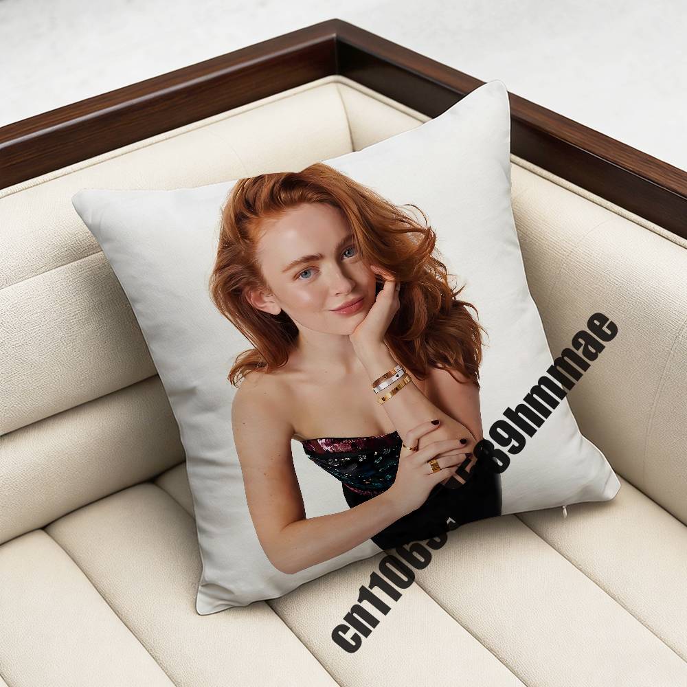 

For Cool Funny SSadie Sink Throw Pillow Case Sham 45x45cm 35x35cm Square Bedroom Pillowcase Cushion Cover 30x30cm