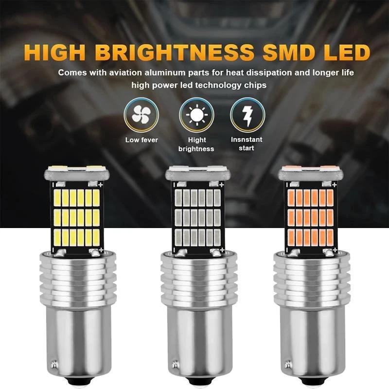 1156 LED Headlight Bulbs 6500K Super Bright 2 Pack 12V Anti-Flicker Lamps for S130 S140 S160 S170 S180 Vehicle Use
