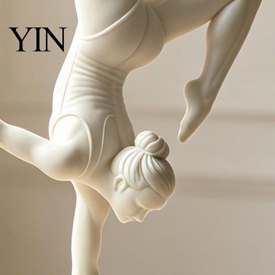Matte White Ballet Decor 3D Printed Rhythmic Gymnastics Figurine, Modern Minimalist Art Sculpture, Elegant Decorative Pieces for Home Handstand