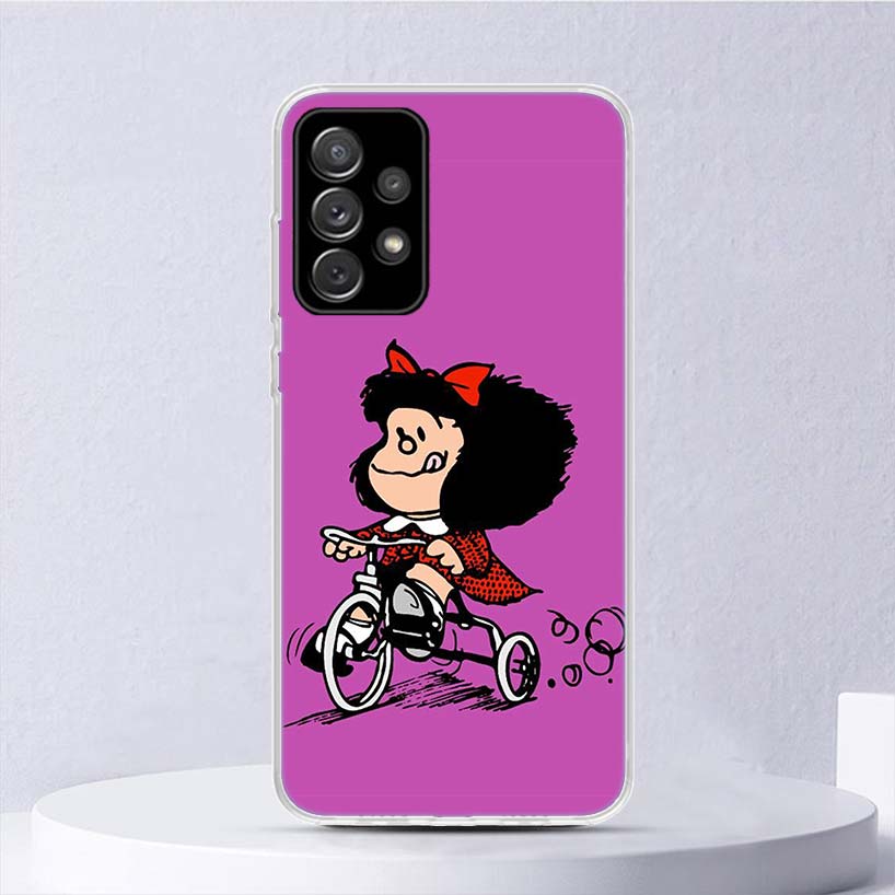 

Cartoon Cute Mafalda Soft Case For Samsung Galaxy A16 A15 A14 A13 A56 A55 A54 A53 Phone Cover A26 A36 A25 A35 A24 A34 A23 A33 A1 Samsung A55