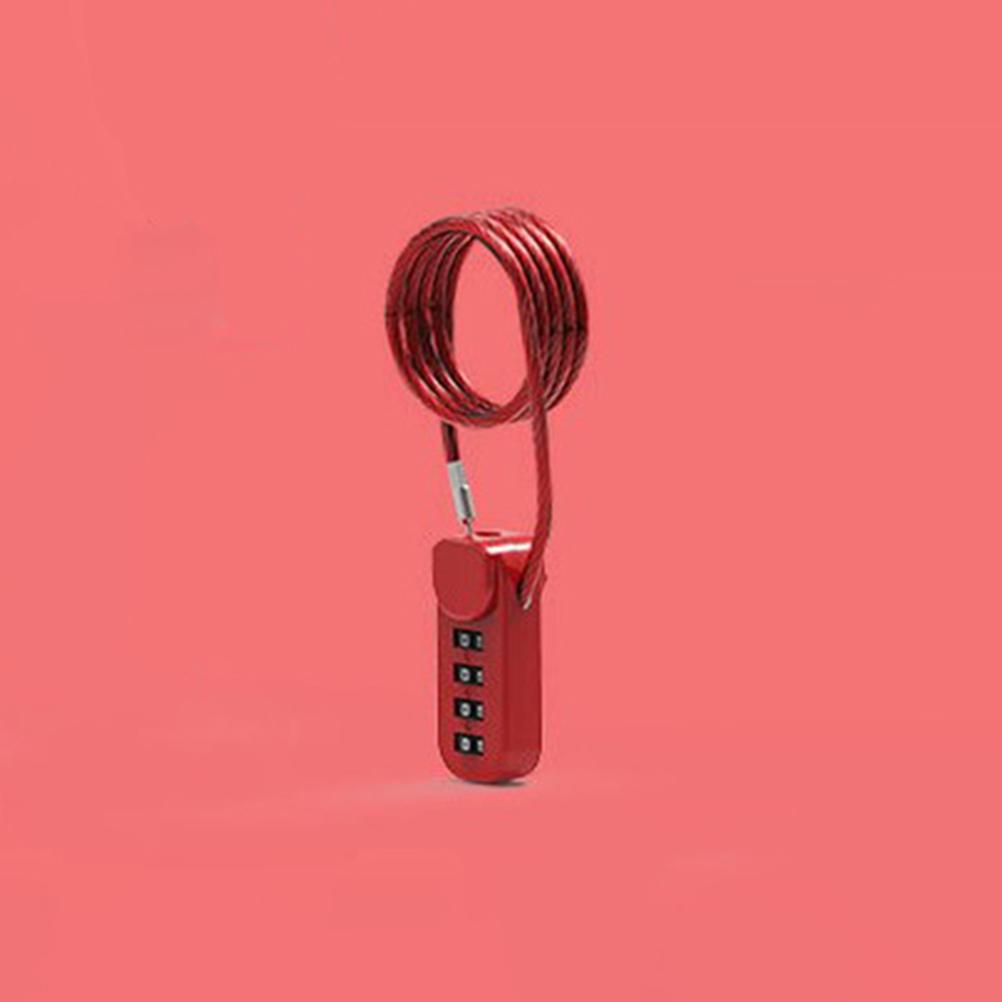 4 Digit Combination Code Number Lock With Spring Coil Wire Rope Colorful Code Lock for Travel Luggage Padlock Cabinet Locker
