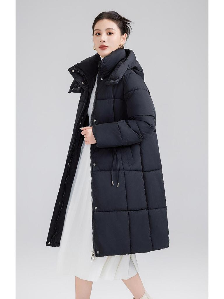 Women's Mid-Length Hooded Down Cotton Jacket - 2024 Autumn Fashion, Casual and Warm Coat