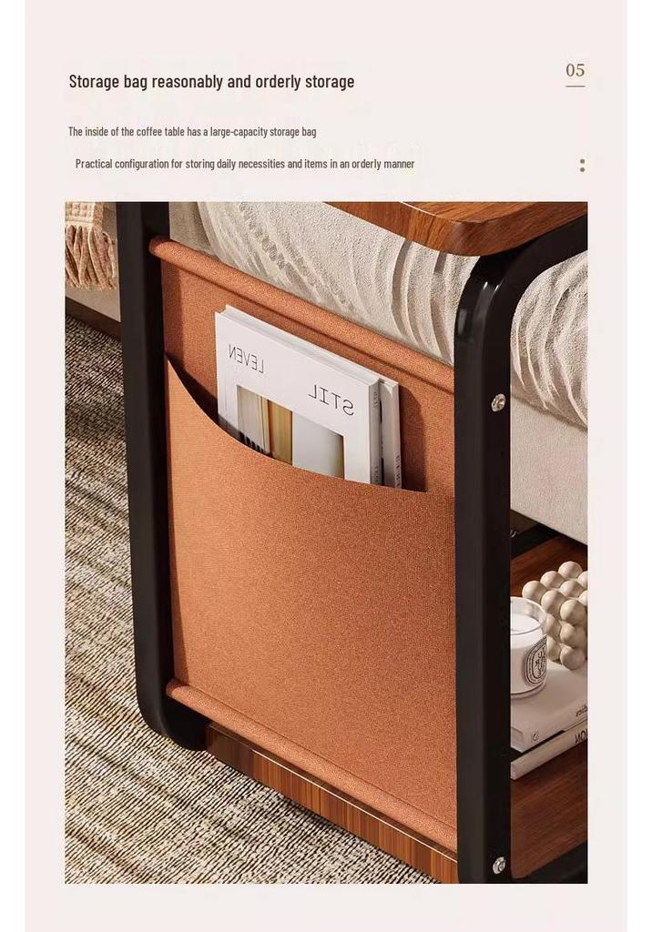 Mobiler kleiner Beistelltisch mit Stauraum – Moderner Sofa-, Nachttisch oder Couchtisch