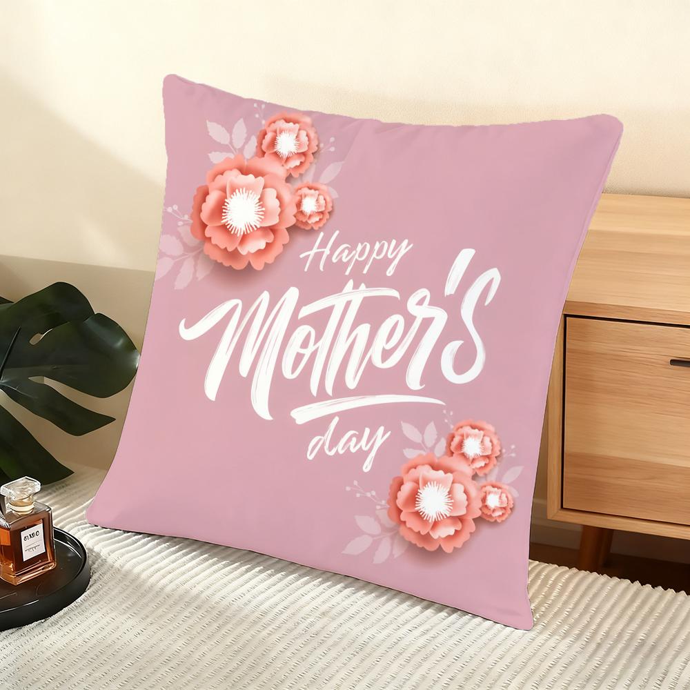 Mother'S Day Cushion Cover Soft Short Plush Pillow Cover Smooth Cozy Texture Aesthetic Cushion Case Home Decor