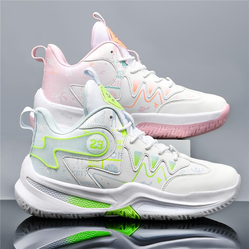 2026 New Women and Men Basketball Sneakers Shock-Absorbant Basketball Shoes Comfortable Outdoor Sneakers Mandarin Duck Shoes