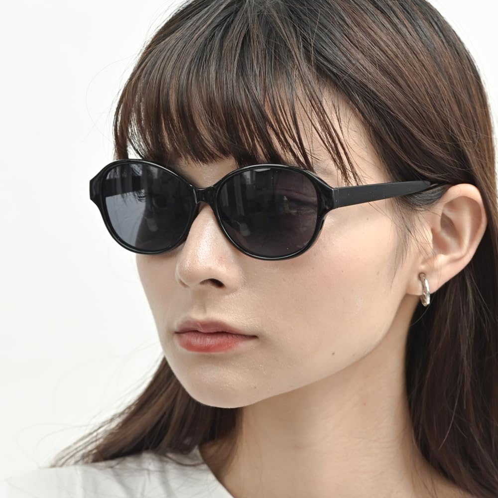 Black x Smoke Oval Sunglasses for Men and UV Protection Colored Slimming [FashionBerry] Women, 99% (UV400), Lenses, Lightweight, Effect, Stylish,