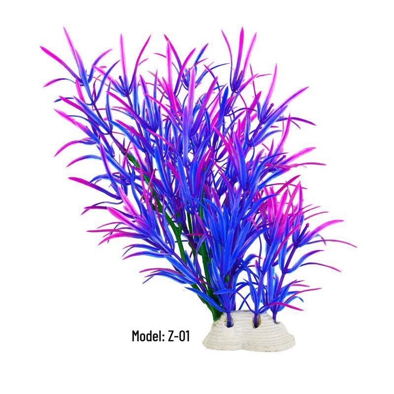 Aquarium Decor Set: Simulated Seaweed & Plastic Plants for Fish Tanks