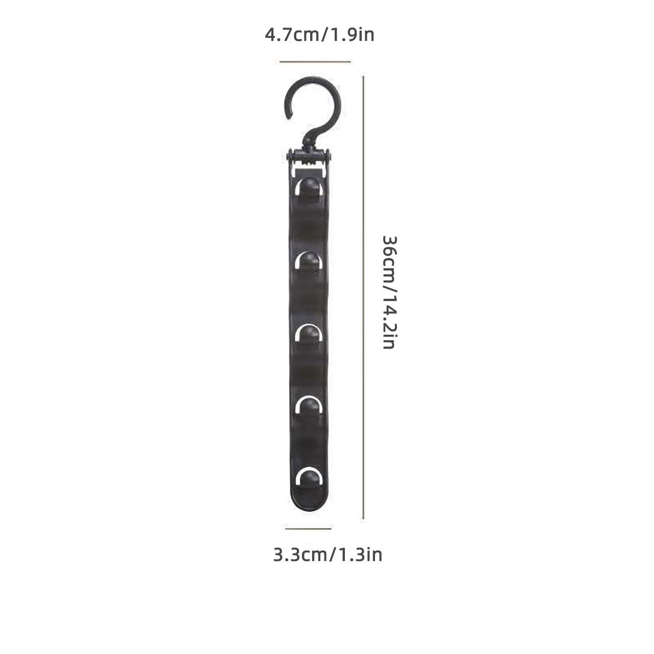 

Five Link Clothes Hanger with Hooks Balcony Wardrobe Space Saving Storage Rack Student Dormitories Multi-layer Clothes Organiser чорний