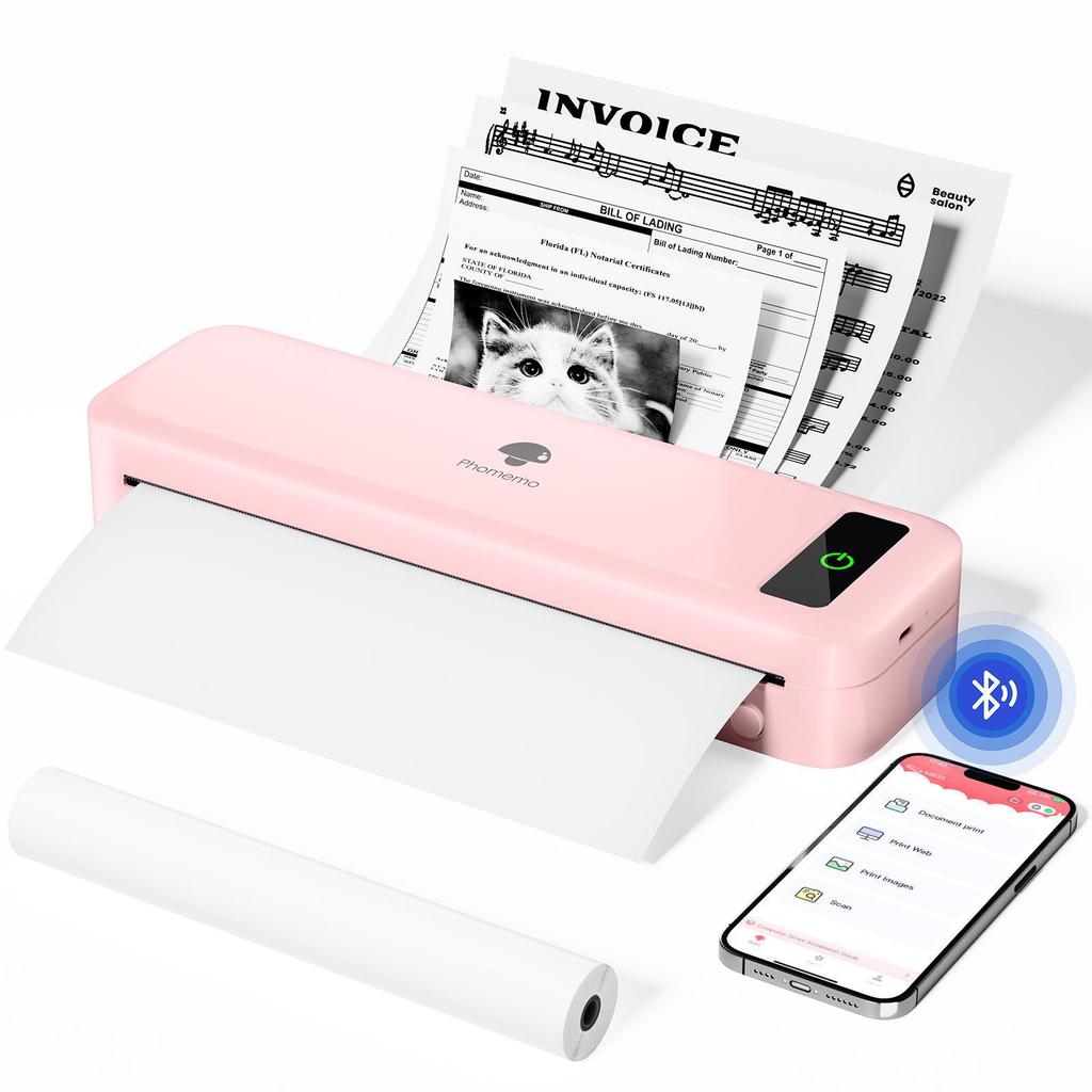 Phomemo M08F A4 Black & White Thermal Printer - Mini Home Office & Tattoo Printer