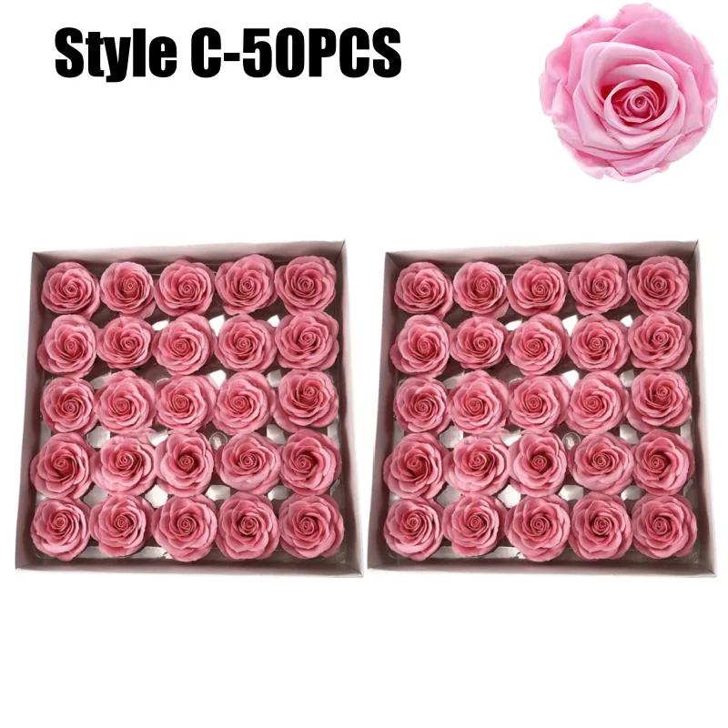 6.9cm Soap Rose Flower Head Bake Brown New Style DIY Gift F Mother's Day Birthday Valentine Wedding Baby Shower Favor