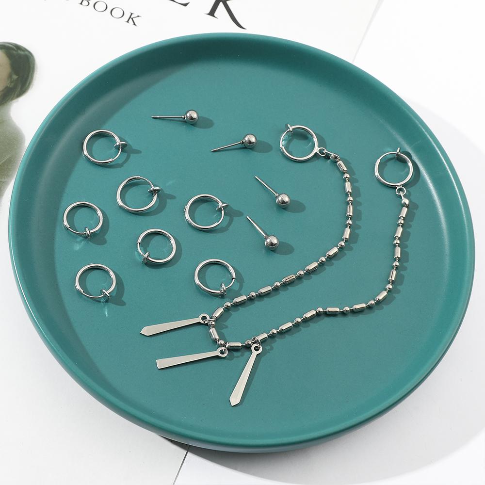 Anime Miyamura Izumi Roestvrijstalen Oorbellen Lip Piercing met Lange Ketting Oor Cosplay Accessoires Unisex Punk Populaire Sieraden