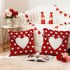 Fashion Red Heart Valentine's Day Pillowcase Polyester Simple Wedding Pillow Cover Soft Cushion Covers For Sofa Decoration