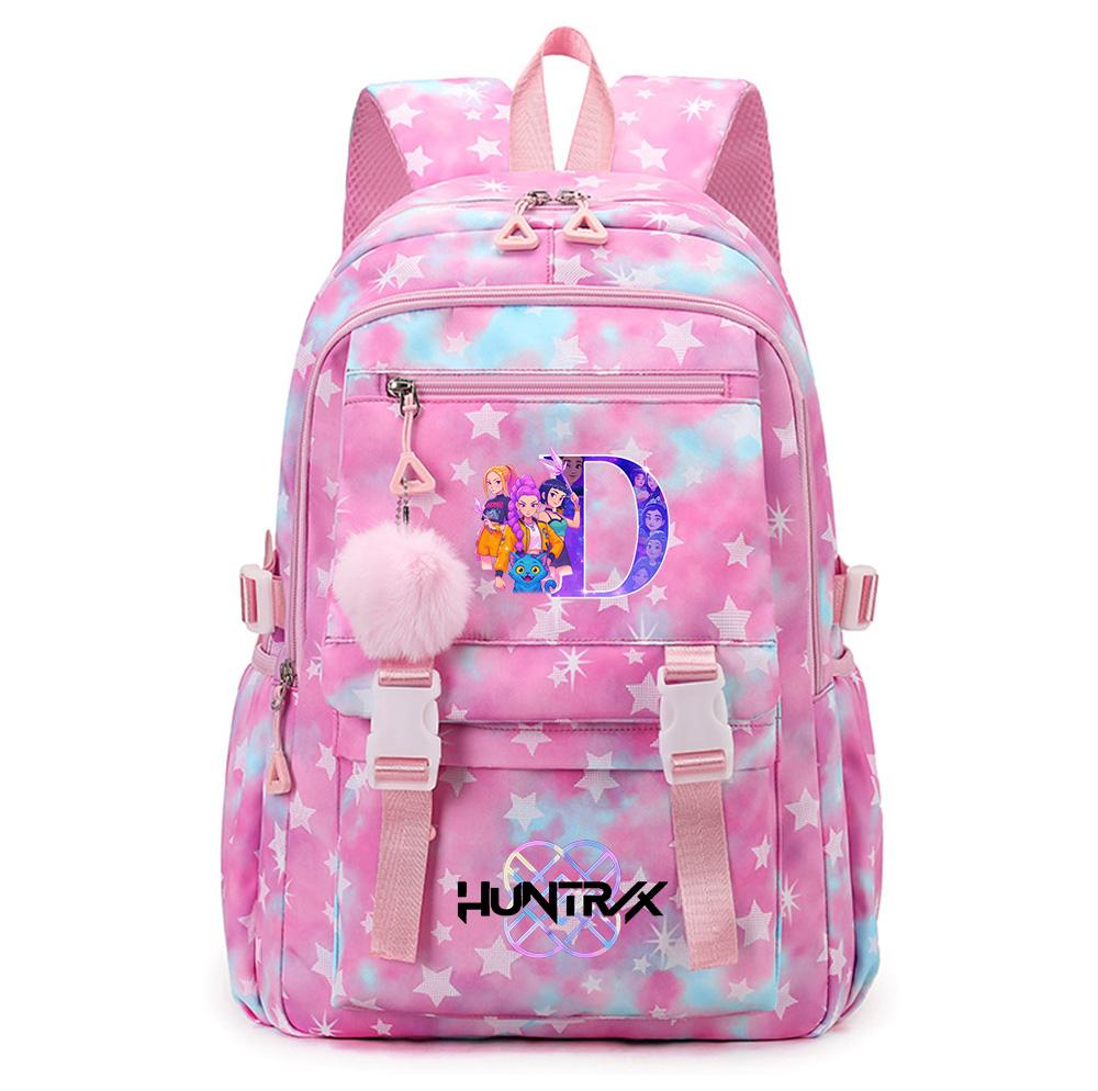 26 English Letters Printed Backpack Large Capacity Bookbag Student Boy Girl Schoolbag Outdoor Large Capacity Waterproof Laptop Travel Bag