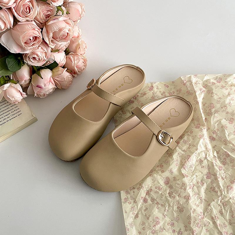 

Beige lightweight Internet celebrity explosion non-slip bag head flat bottom slippers women s summer wear 2025 new French cool slippers 40 хаки