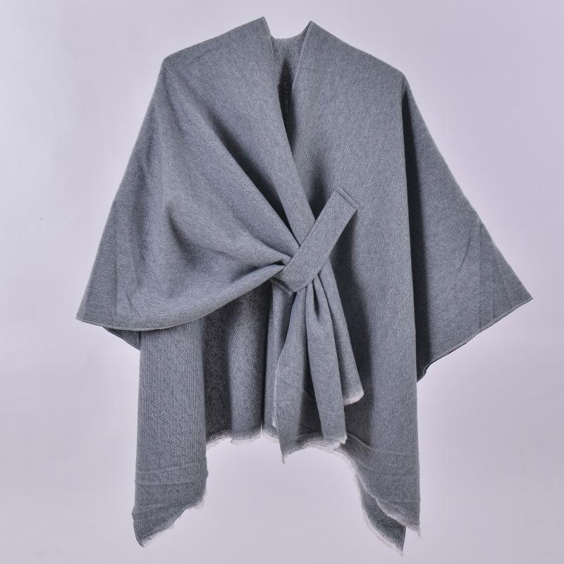 

New autumn and winter thermal scarf shawl classic plaid strap cardigan with office thermal blanket 130x150cm