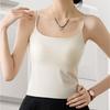 Pearl Strap Camis Women Solid Color U Neck Crop Tops Fashion Padded Tube Top Female Sleeveless Camisole