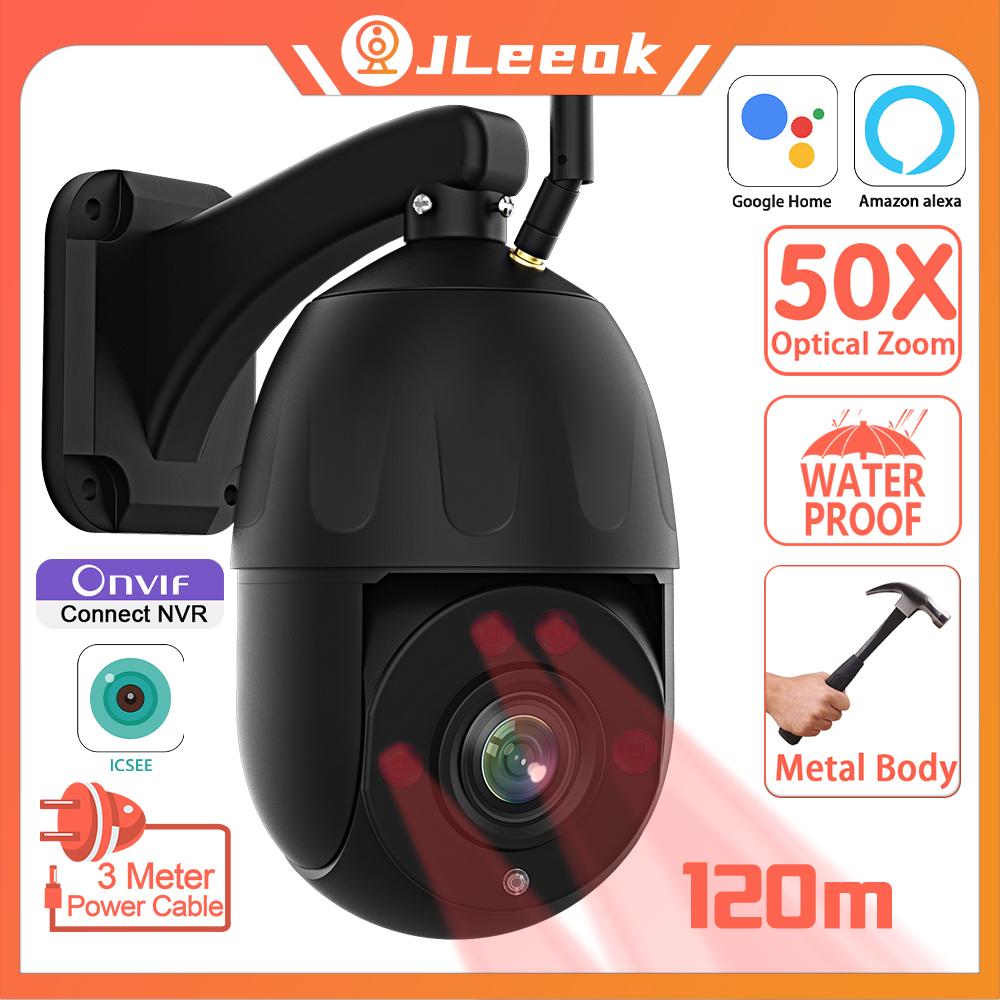 

Jleeok ICSEE Matel Outdoor 4K 8MP WIFI Wireless Securtiy IP Camera 50X Optical Zoom Moblie Detection PTZ Waterproof CCTV ONVIF NVRIR Cam