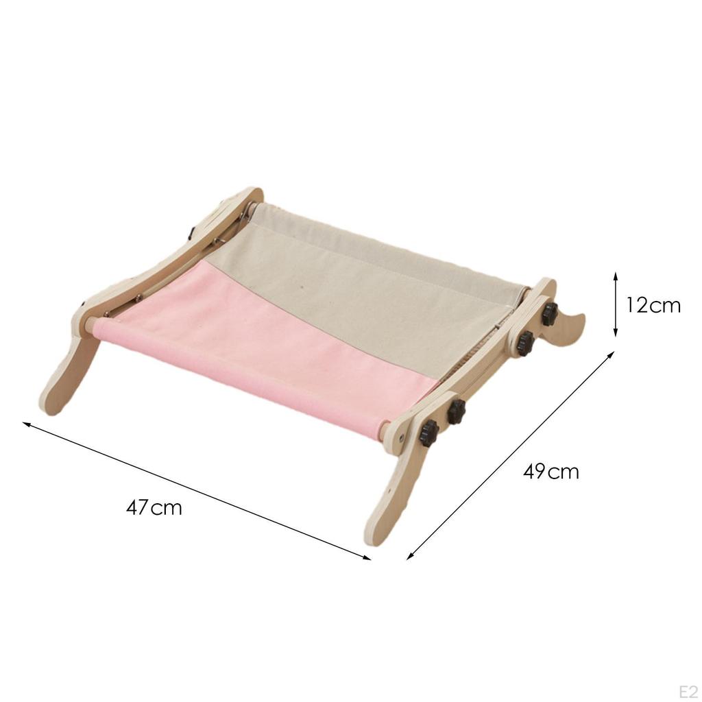 Cat Window Perch Hammock Durable with Wood Frame Space Saving Bed Lounge for Kitten