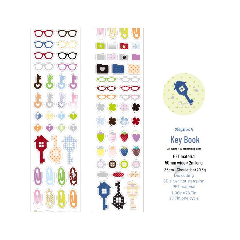 Sugar Poem PET 3D Silver Adhesive Tape: 'Exquisite Korean Patterns' Series - 4 Styles