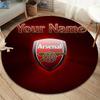 Arsenal F Benutzerdefinierter Name Runder Teppich, Teppich für Wohnzimmer Schlafzimmer Sofa Spielzimmer Dekoration, Rutschfeste Fußmatte