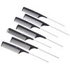 Peigne de coiffure professionnel antistatique à queue pointue, brosse de teinture pour cheveux, peigne à aiguille en acier pour barbier, accessoire de barbier
