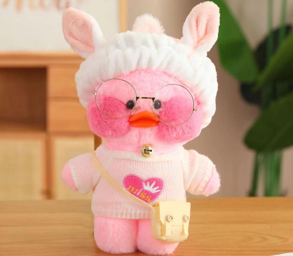 Hyaluronic Acid Duck Plush Toy with Changeable Clothes - Internet Celebrity Little Yellow Duck Doll