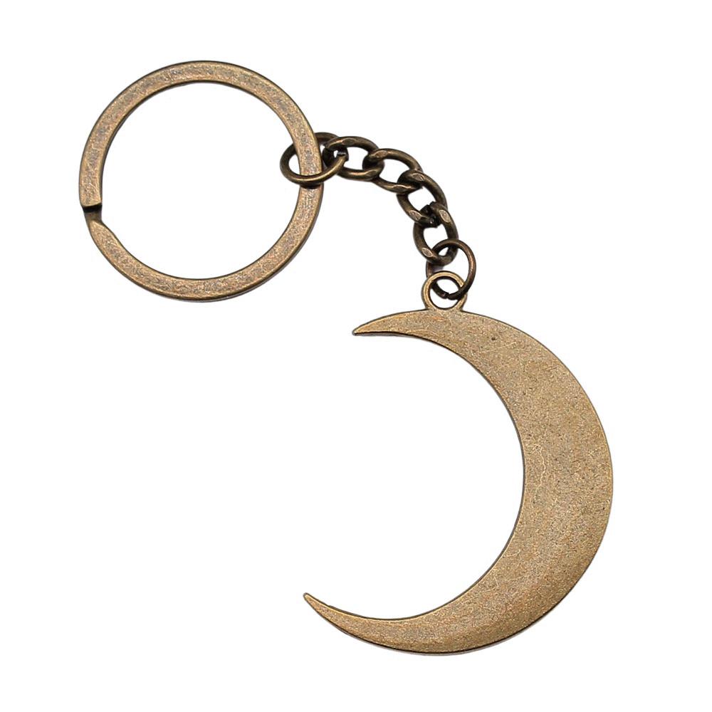 Dreifachmond Pentagramm Anhänger Schlüsselanhänger Stern Wicca Thema Schlüsselring 28mm