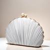 New Shell Evening Bag Cheongsam Diamond Clutch Chain  Evening Dress  Pleated Bag Banquet Bag