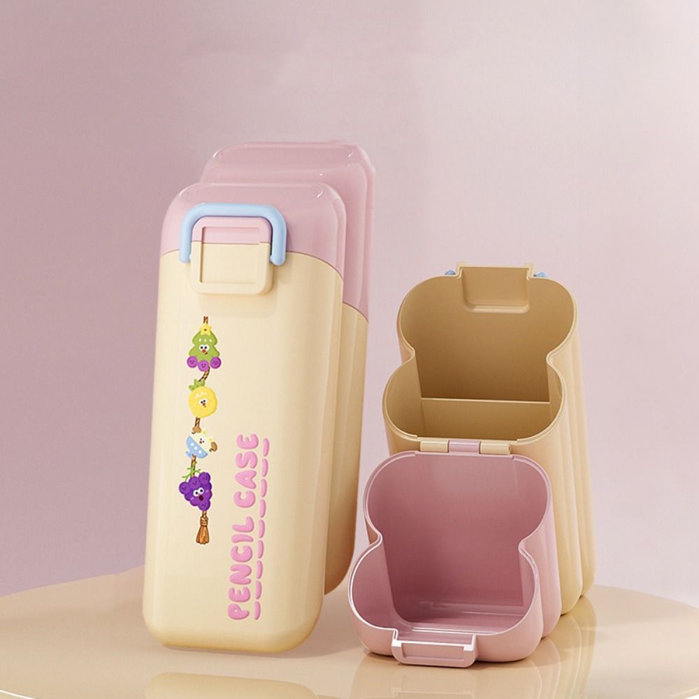 Cartoon Desktop Slanting Organizer Creative Pencil Case Cosmetics Storage Box Desk Organizer