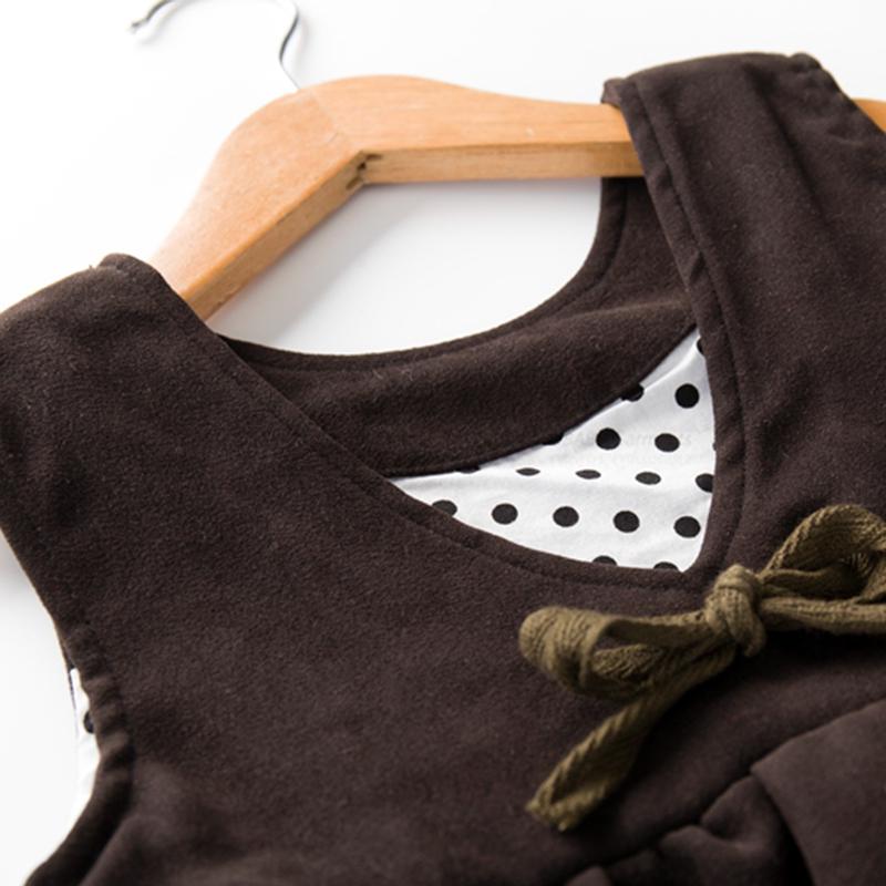 YUBAOBEI Girls Dress Spring And Summer Korean Sleeveless Princess Dresses Children V-neck Cute Bow Vest Dress