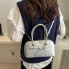 Classic Solid Color Oversized Pu Crossbody Handbag For Women