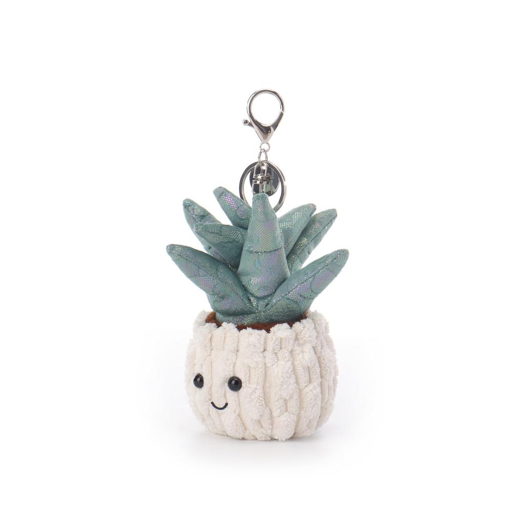 Apricot Lamb Colorful Potted Aloe Vera Cute Soft Keychain Plush Toy, Perfect for Boys and Girls, Fits Kids' Backpacks and Purses, 13cm