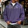Felpa casual da uomo in flanella a zip 1/4 a manica lunga