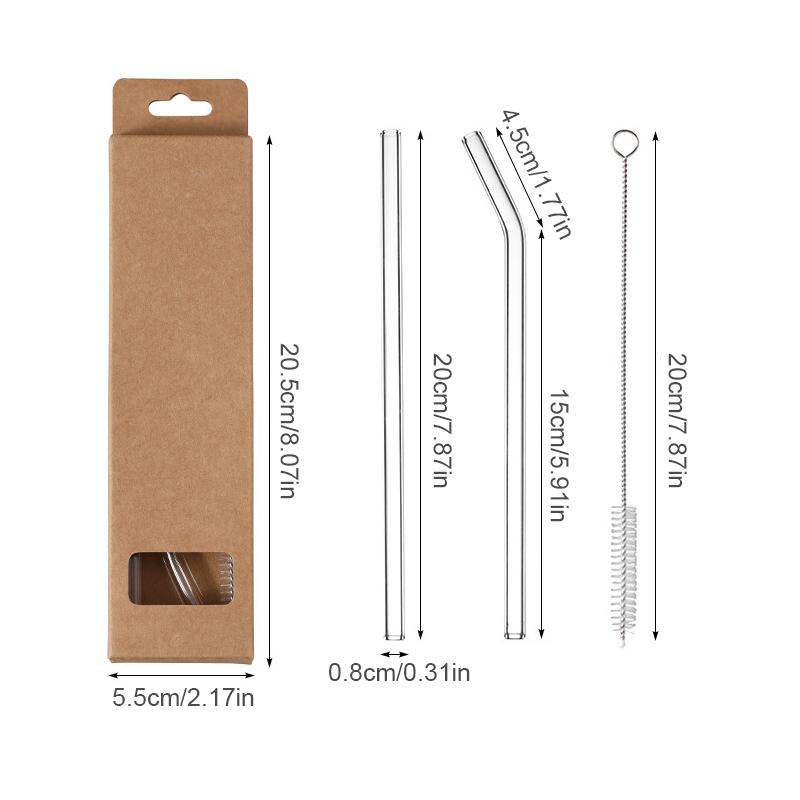 

Reusable Glass Straws Straight Bent Glass Drinking Straws Eco Friendly Cocktail Straws For Beverages Milk Coffee
