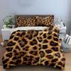 Leopard Print Fur Pattern Bedding Duvet Cover Set  (1*Duvet Cover 2*Pillowcases, Without Duvet Insert)