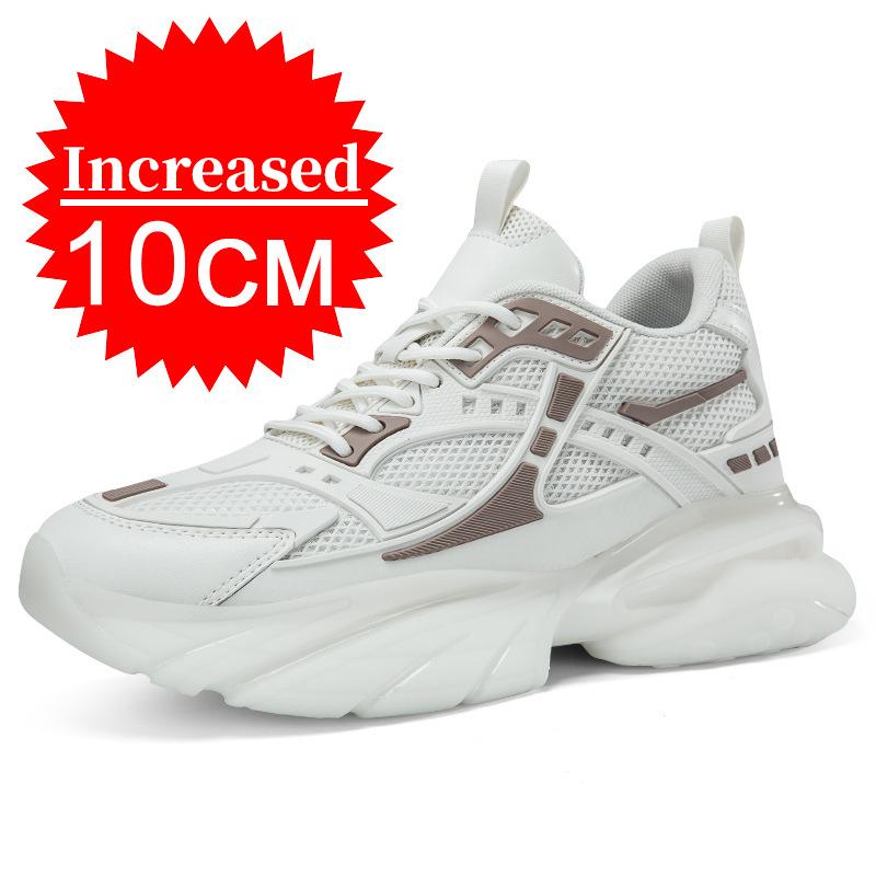 Men Mesh Elevator Shoes Height Increase Sneakers Shoes for 8/10CM Sports Casual Shoes Invisible Inner Heightening Shoes for Men