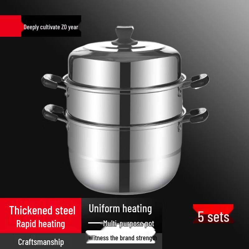 Sule Stainless Steel 2-Layer Steamer Pot Set