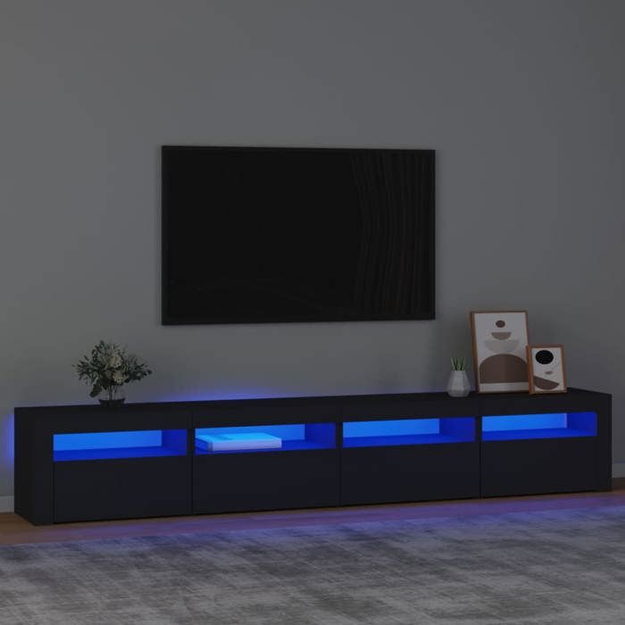 VidaXL Meuble TV avec Lumières LED Centre de Divertissement Rangement Meuble Média Meuble de Salon Salle de Séjour Maison 3152763