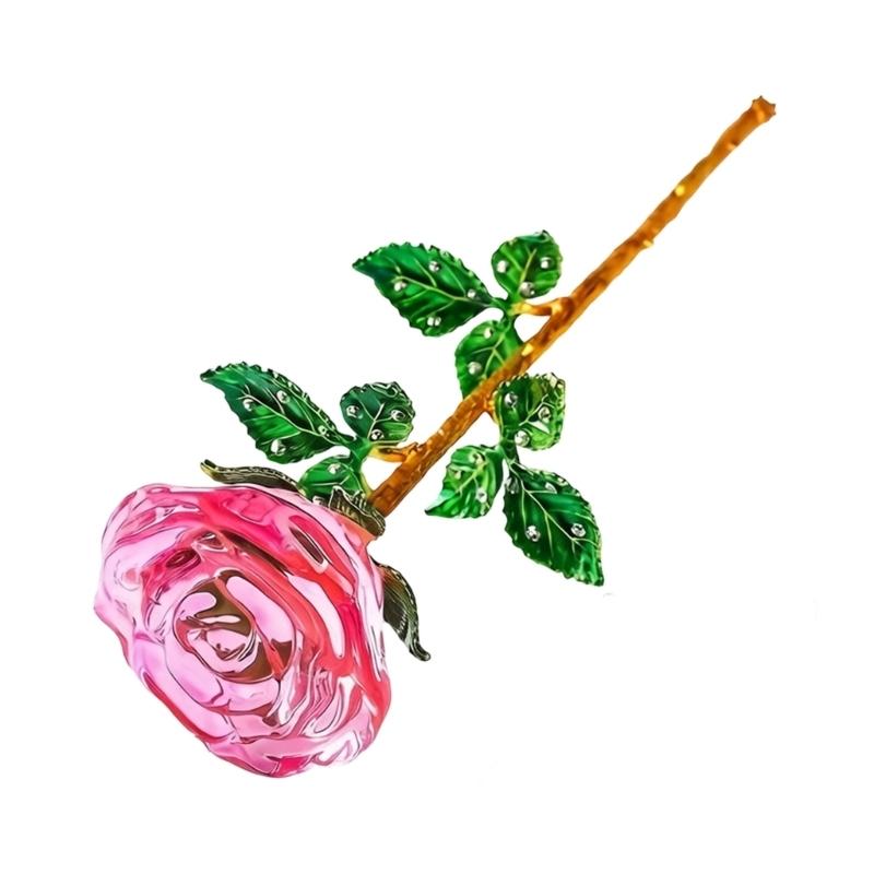 Schöne mehrfarbige Kristall-Rose für Geburtstag, Weihnachtsfeier, Geschenk