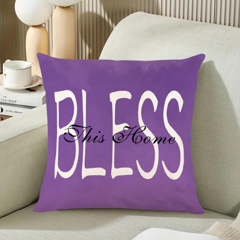 Nordic Spring Lavender Print Home Decor Pillowcase Bedroom Living Room Sofa Decoration Polyester Cushion Cover With Zipper