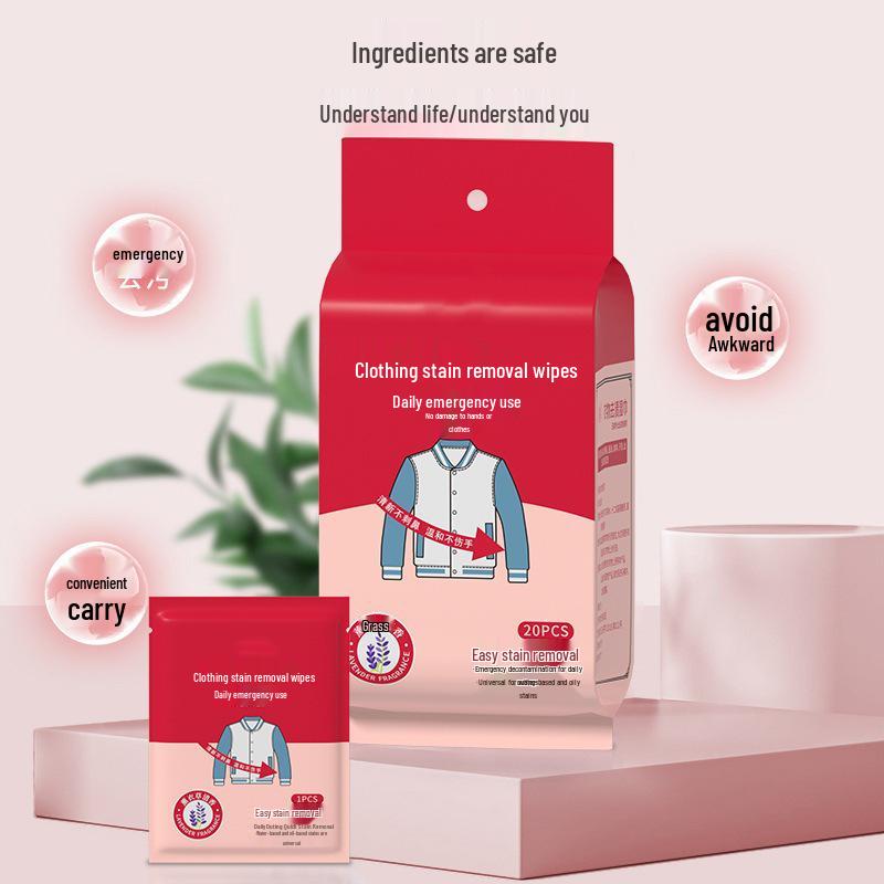 Clothing Stain Remover Wipes - No Wash, No Brush, Quick Surface Cleaner for Down Jackets.