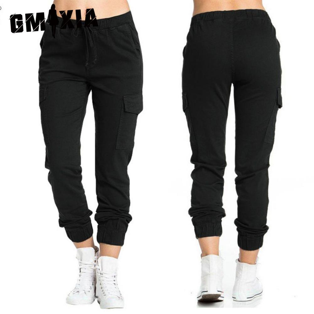 

GMXIA Женские модные повседневные брюки и капри с однотонным принтом XL чёрный