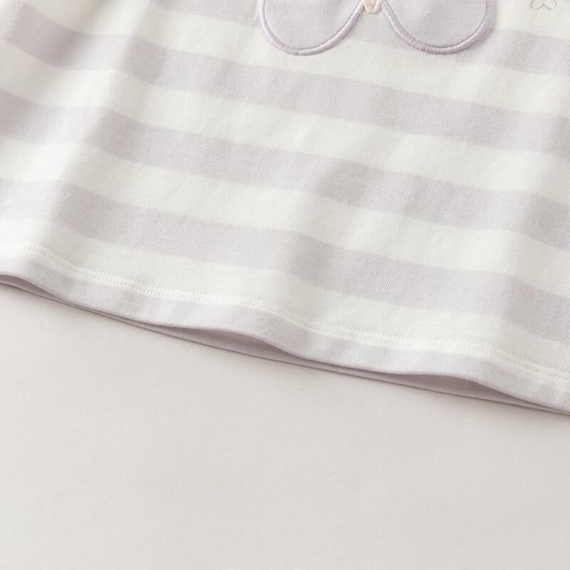 DAVE & BELLA Girls' Cotton Striped Long-Sleeve T-Shirt