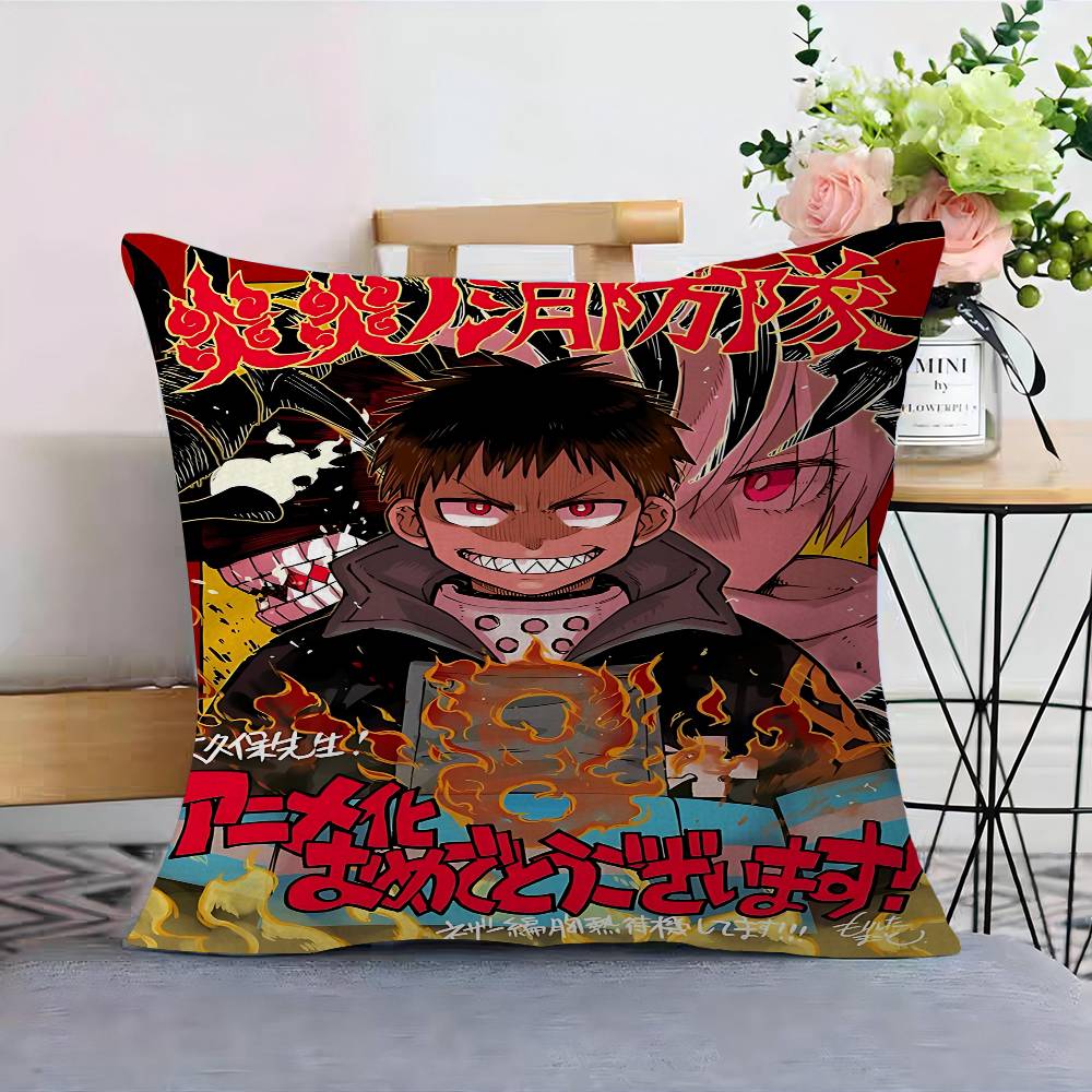 Fire Force Anime Classic Movi 45*45cm Cushion Cover Pillow Cover Decor Pillowcase Home Pillowcase For Couch Pillow