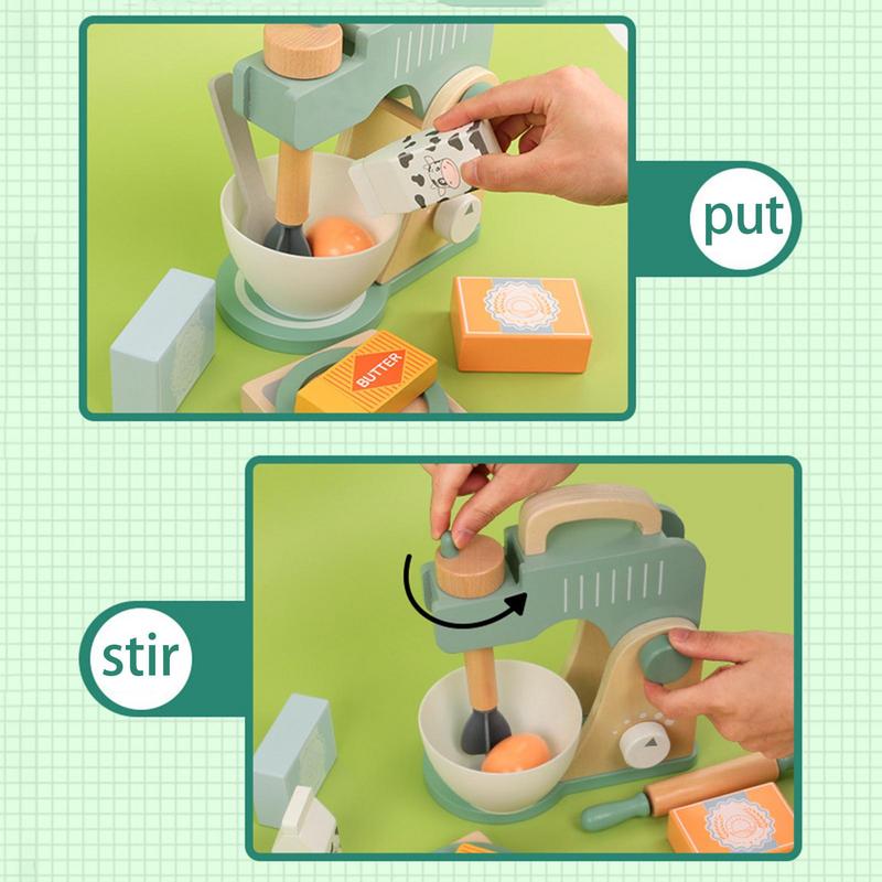 Kitchen Mixer  Children’s Role-Playing Wooden  Food Mixer Kids Early Educational Gift For Girls And