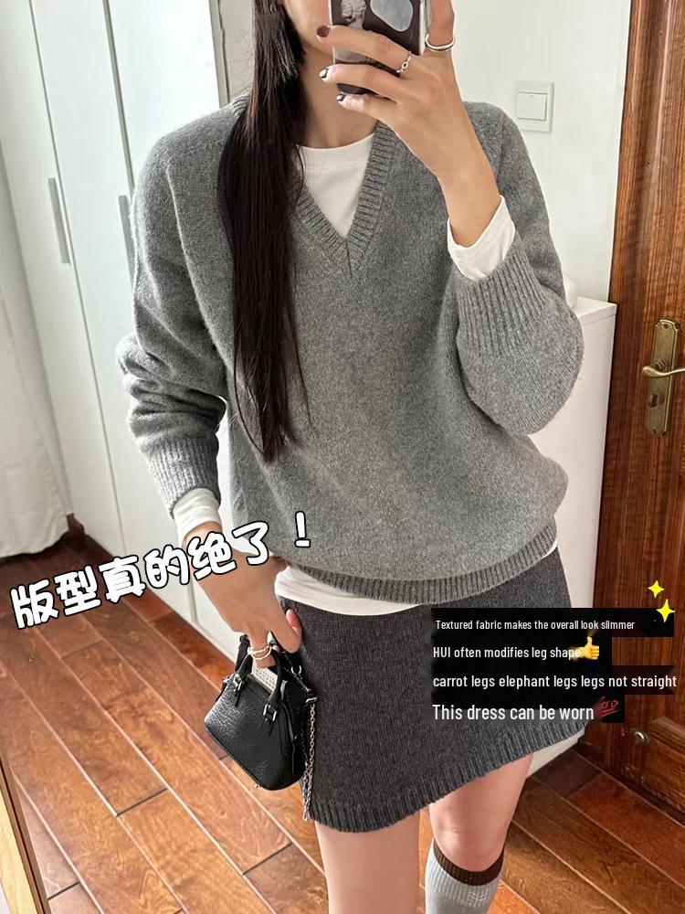 Women's Autumn/Winter Knitted Bodycon A-line Skirt - Slimming, Warm, and Stylish