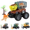 Sensory Engaging Dinosaur Truck Toy Set With Triceratops And Tyrannosaurus Figure