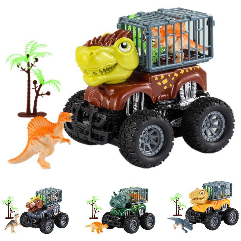 Sensory Engaging Dinosaur Truck Toy Set With Triceratops And Tyrannosaurus Figure